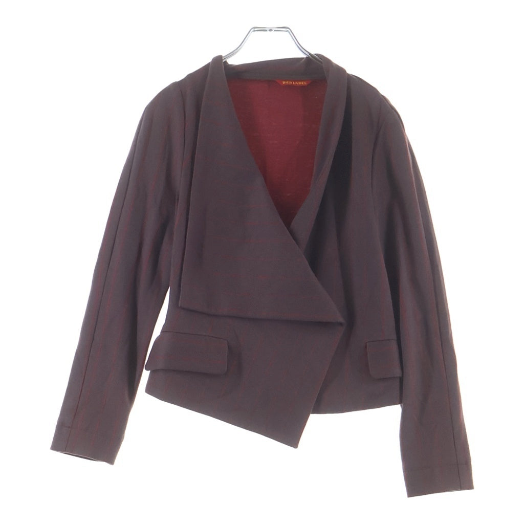 Vivienne Westwood Red Label(ヴィヴィアンウエストウッドレッドレーベル) ピンストライプ 変形クロップドウールジャケット レッド 16-01-432007 レディース