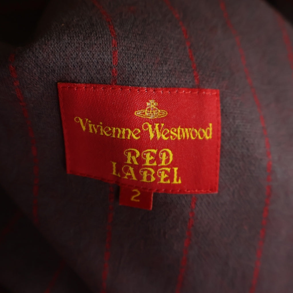 Vivienne Westwood Red Label(ヴィヴィアンウエストウッドレッドレーベル) ピンストライプ 変形クロップドウールジャケット レッド 16-01-432007 レディース