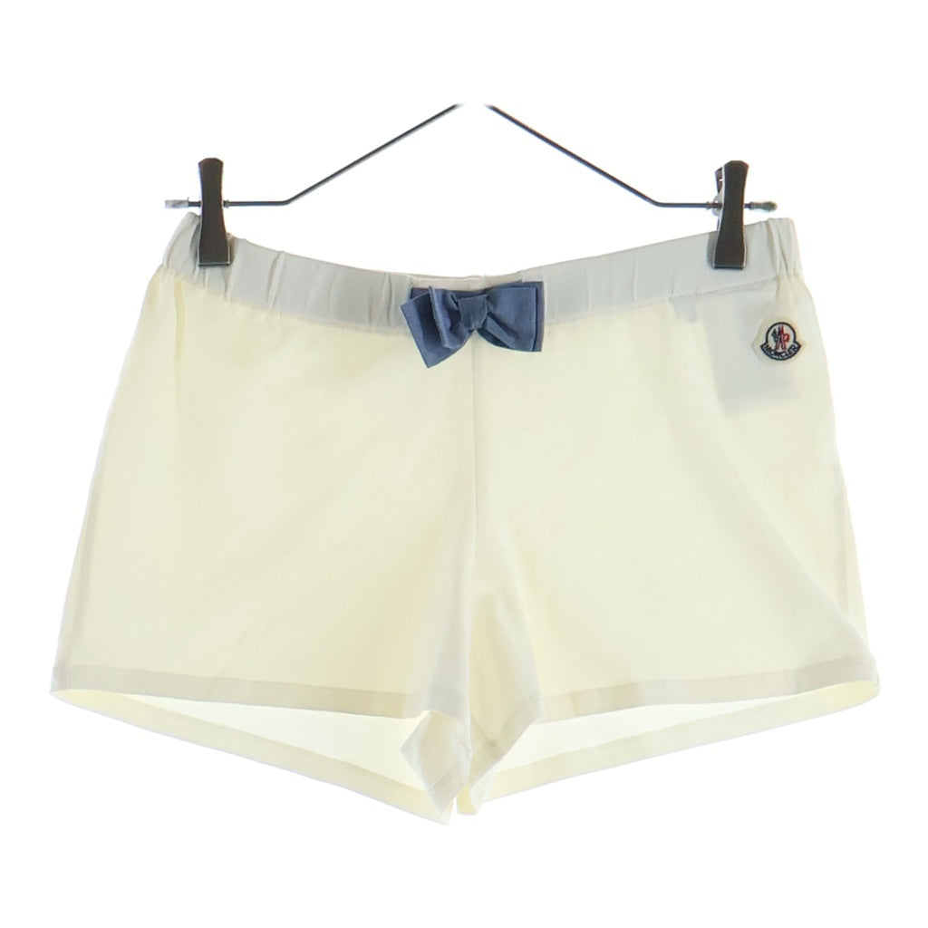 MONCLER(モンクレール) 18SS ENFANT PANTALONE CORTO リボン付き サイドロゴワッペン刺繍 ショートパンツ キッズ ホワイト D19548757505 8790A