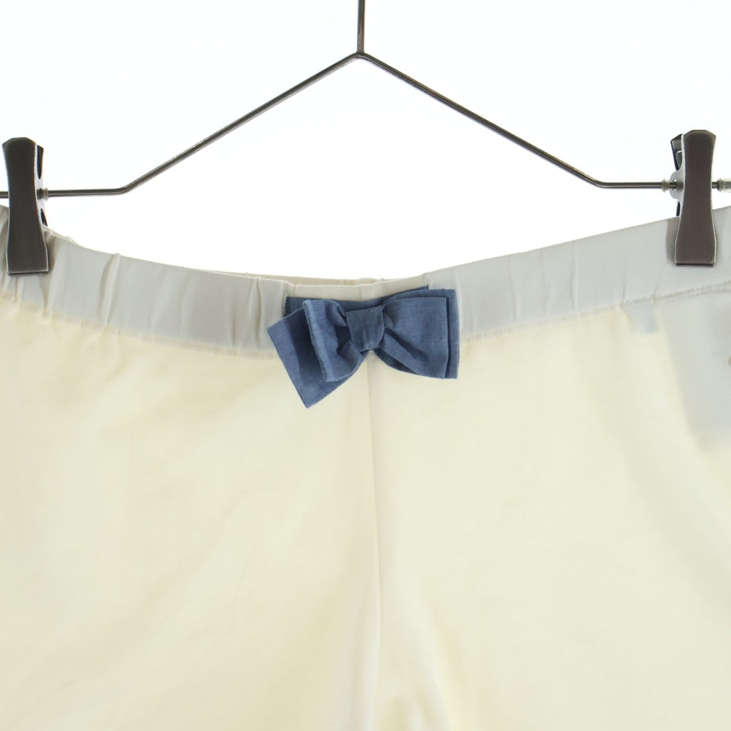 MONCLER(モンクレール) 18SS ENFANT PANTALONE CORTO リボン付き サイドロゴワッペン刺繍 ショートパンツ キッズ ホワイト D19548757505 8790A