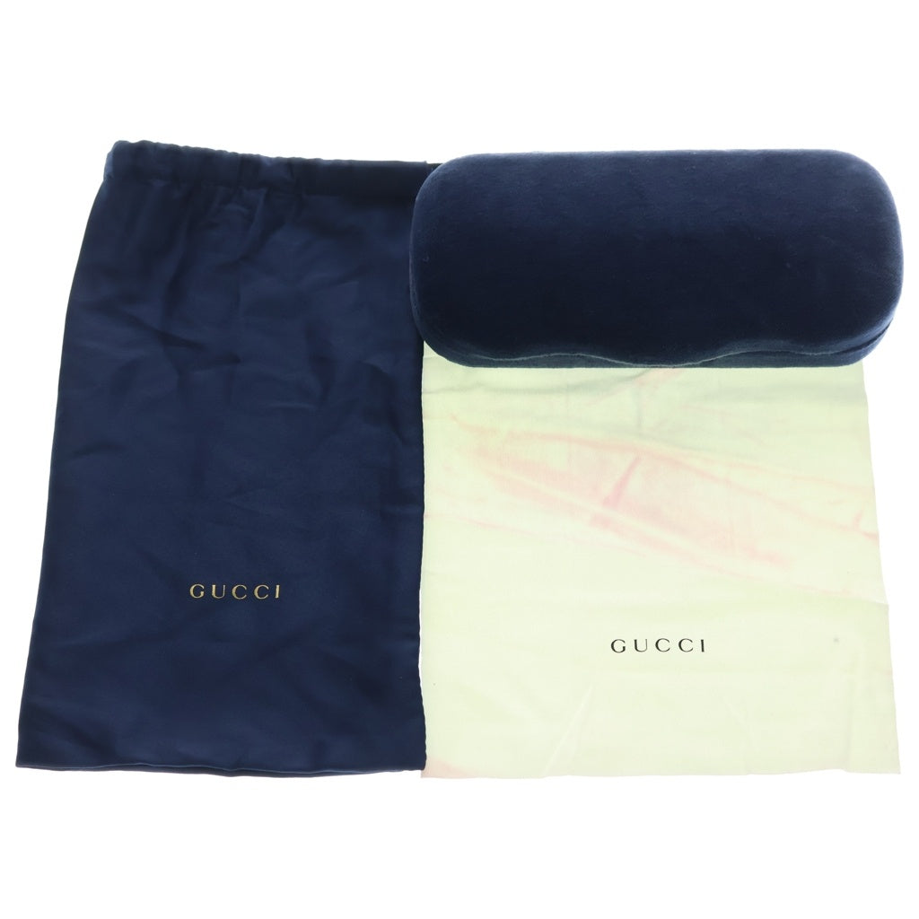 GUCCI(グッチ) ロゴデザイン ウェリントンシェイプ メガネ サングラス ブラウン/レッド GG0004O