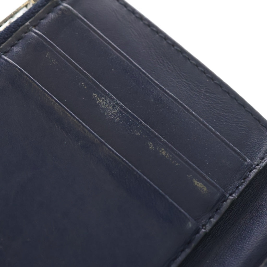LOEWE(ロエベ) リピート アナグラム バーティカル 三つ折り ウォレット 財布 ネイビー レディース