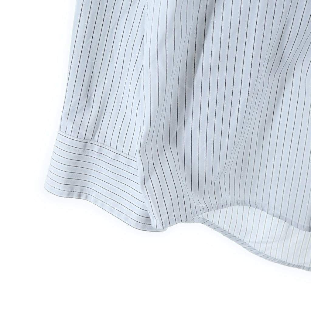 BALENCIAGA(バレンシアガ) 24SS OVERSIZED SHIRT バックロゴプリント ストライプ柄 長袖オーバーサイズシャツ ライトブルー 725377 TPM16