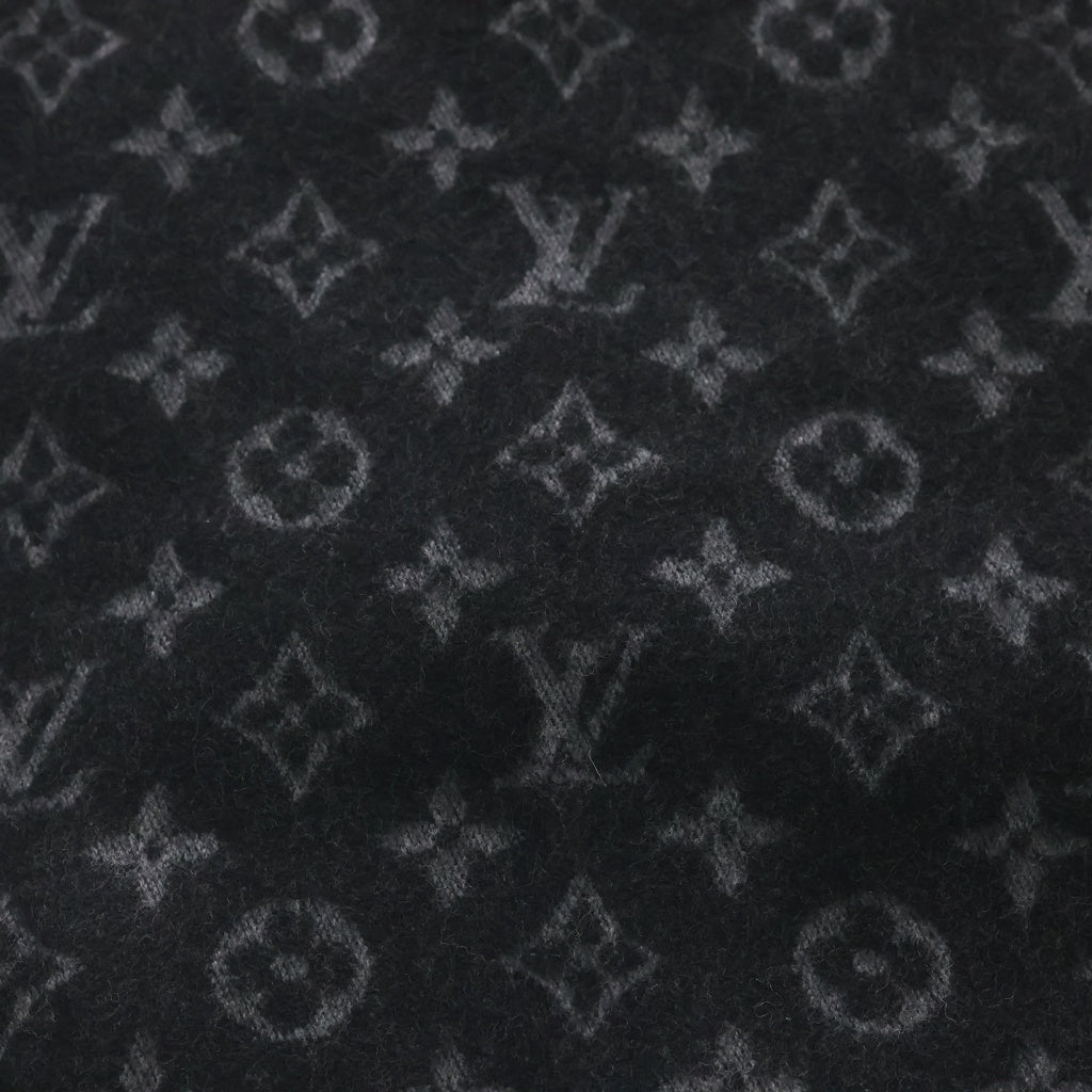 LOUIS VUITTON(ルイヴィトン) エシャルプ モノグラム グラディエント フリンジマフラー ストール ブラック M71607