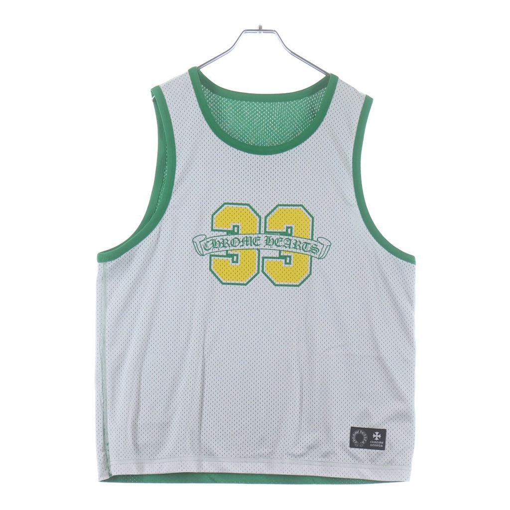 CHROME HEARTS(クロムハーツ) MESH WARM UP JERSEY メッシュウォームアップジャージー CHロゴプリント タンクトップ グリーン/ホワイト