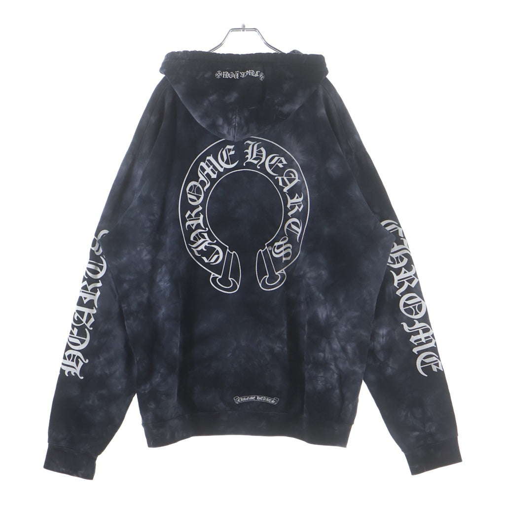 CHROME HEARTS(クロムハーツ) HORSESHOE HOODIE BLACK TIE DIE ホースシュープリント タイダイ プルオーバーフーディー パーカー ブラック