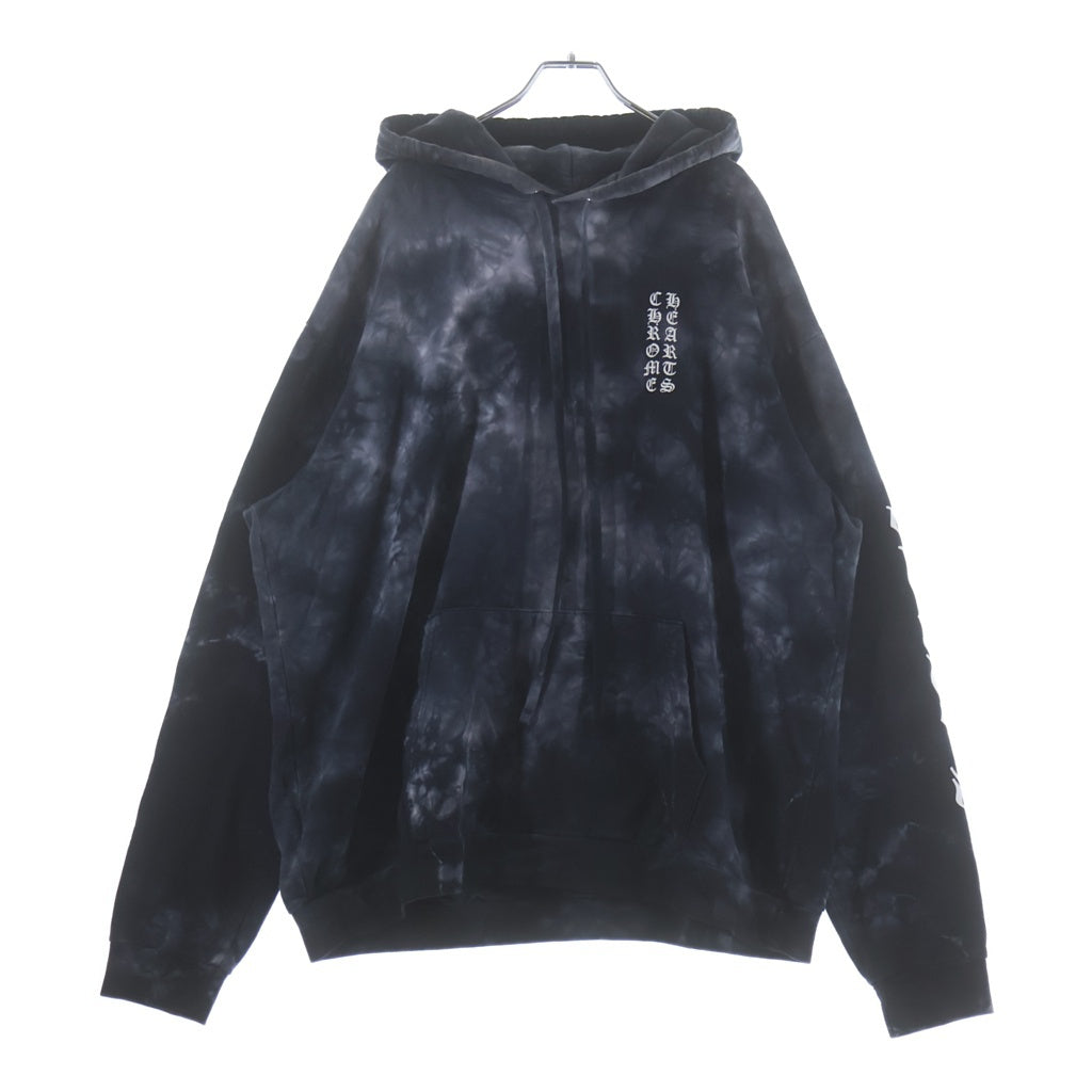CHROME HEARTS(クロムハーツ) HORSESHOE HOODIE BLACK TIE DIE ホースシュープリント タイダイ プルオーバーフーディー パーカー ブラック