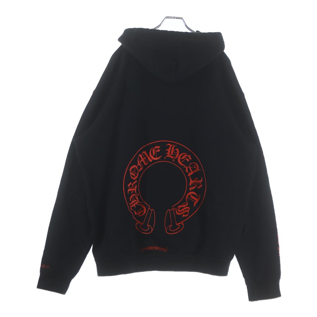 CHROME HEARTS(クロムハーツ) HORSESHOE PULLOVER HOODIE ホースシュー オンライン限定 プルオーバーフーディー パーカー ブラック/レッド