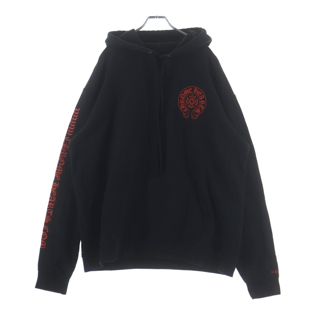 CHROME HEARTS(クロムハーツ) HORSESHOE PULLOVER HOODIE ホースシュー オンライン限定 プルオーバーフーディー パーカー ブラック/レッド