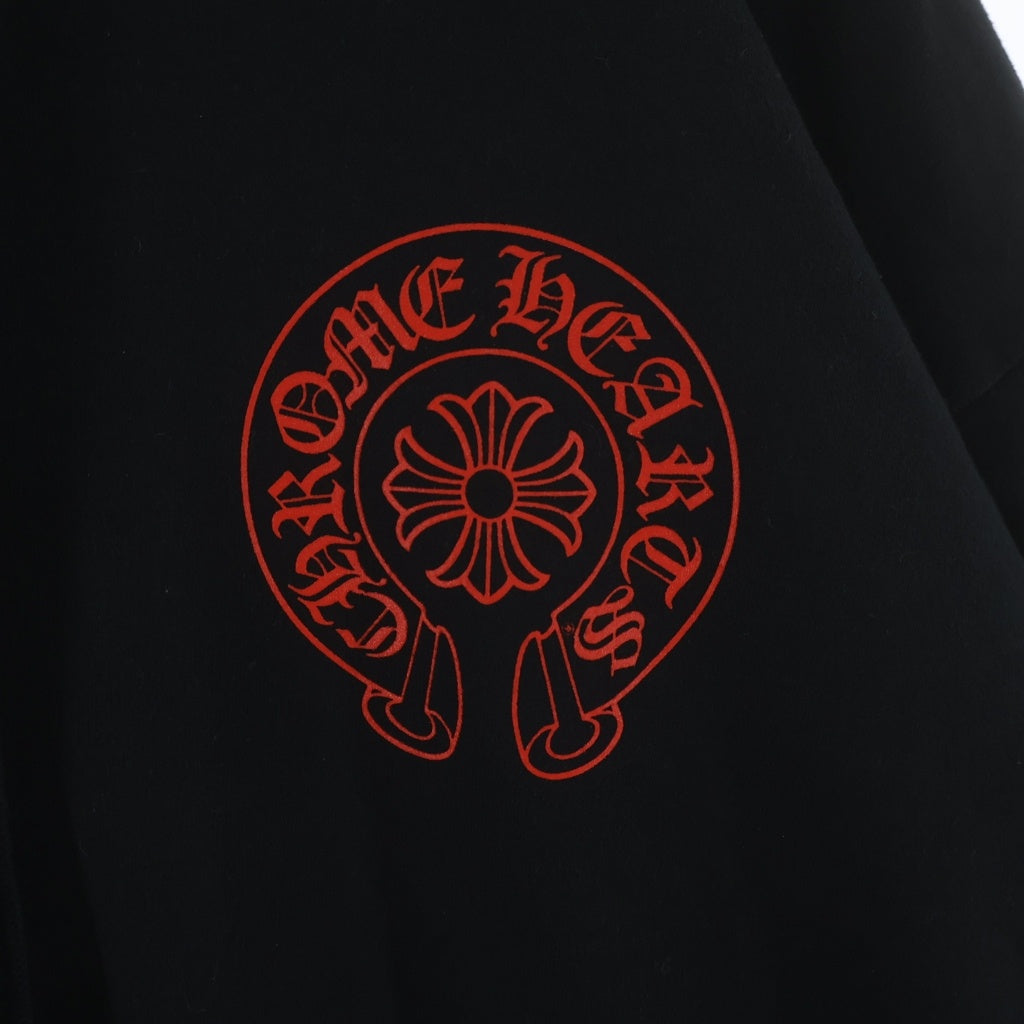 CHROME HEARTS(クロムハーツ) HORSESHOE PULLOVER HOODIE ホースシュー オンライン限定 プルオーバーフーディー パーカー ブラック/レッド