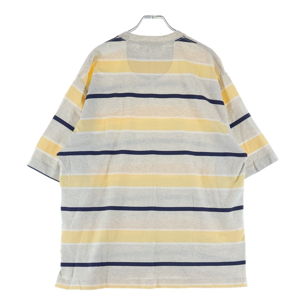 everyone(エブリワン) 25SS MULTI BORDER SHORT SLEEVE TEE マルチ ボーダー クルーネック半袖Tシャツ カットソー グレー/ネイビー/ベージュ EV25-CS43