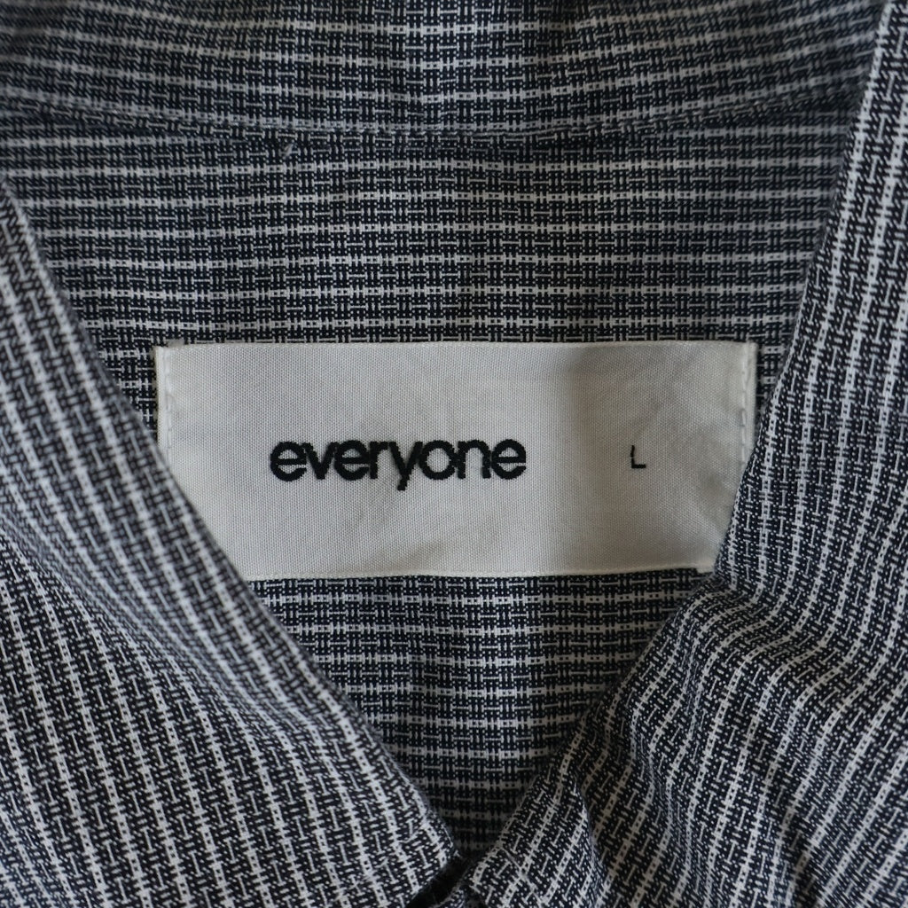 everyone(エブリワン) 25SS OVERSIZED B D CHECK SHORT SLEEVE SHIRT チェック柄 オーバーサイズ 半袖シャツ ブラック/ホワイト EV25-SH14