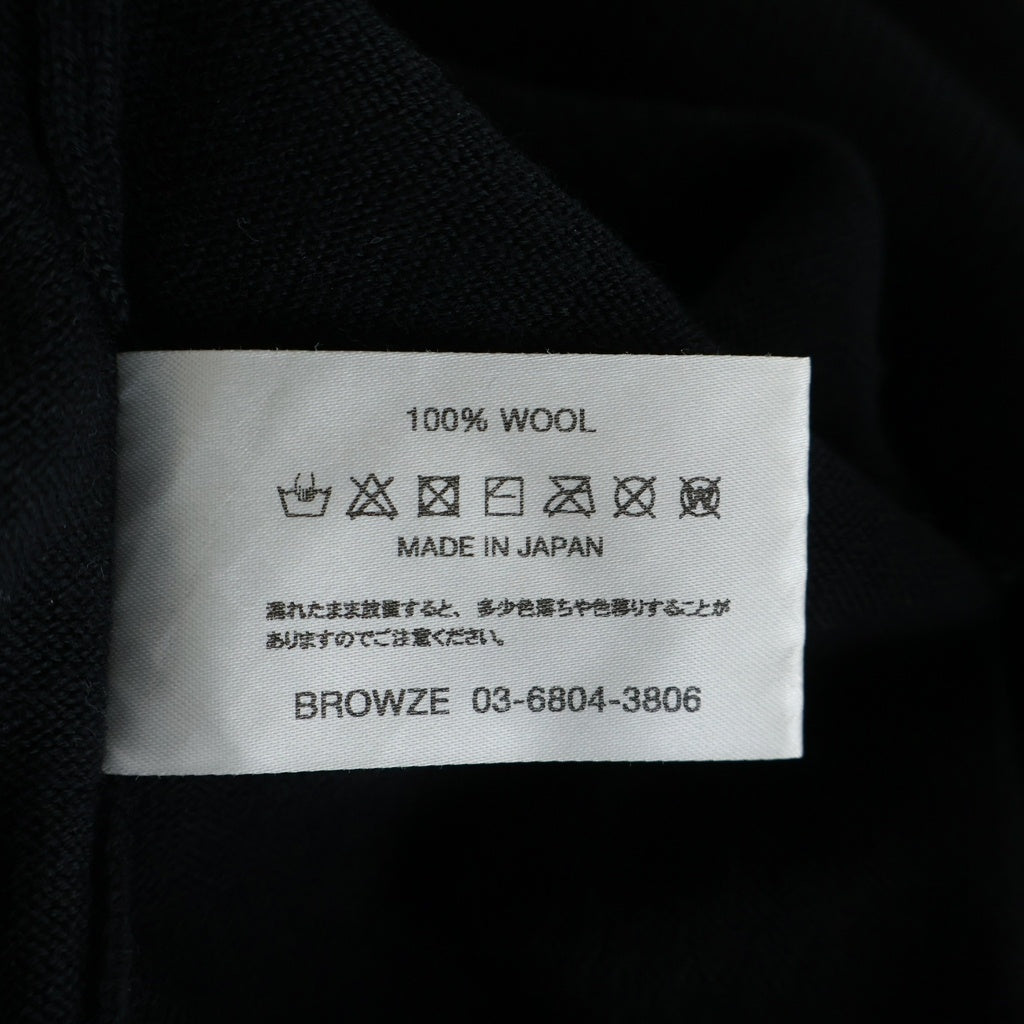 The Ennoy Professional(エンノイプロフェッショナル) 25AW MERINO WOOL SWEATER メリノ ウール モックネックニットセーター ブラック AW25BRENKT01UM