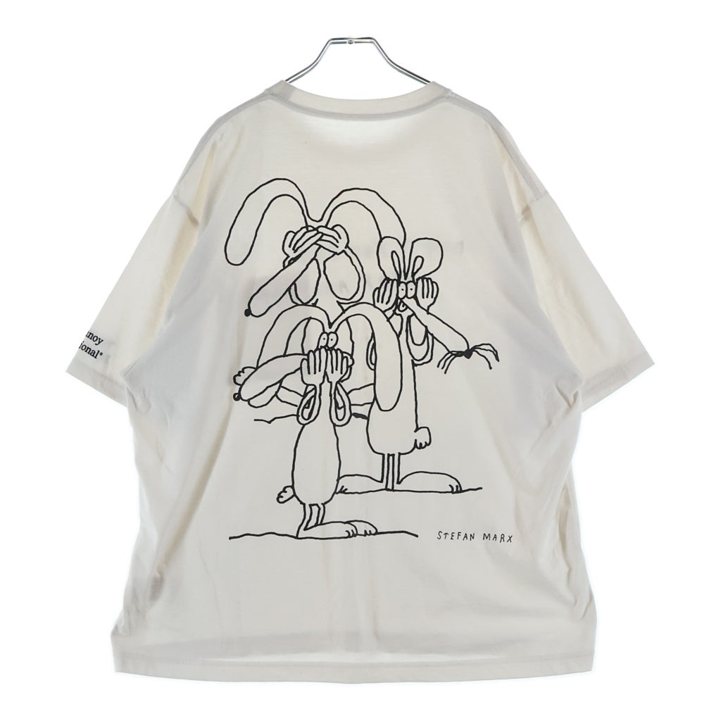 The Ennoy Professional(エンノイプロフェッショナル) 24SS ×STEFAN MARX ステファンマルクス 両面プリント クルーネック半袖Tシャツ カットソー ホワイト SS24BRENCT05AM