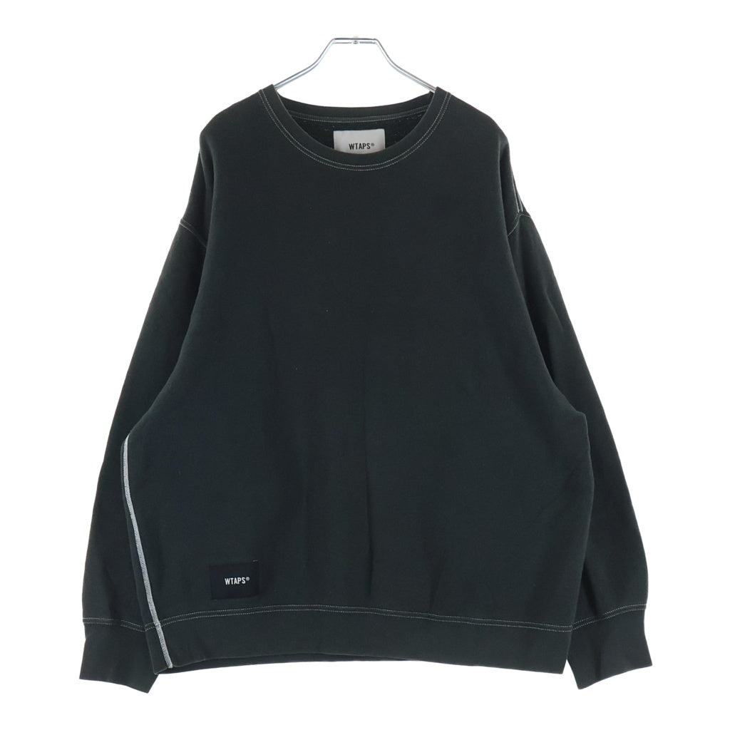WTAPS(ダブルタップス) 21AW CREW NECK ロゴパッチ クルーネックスウェットトレーナー ブラック 212ATDT-CSM24