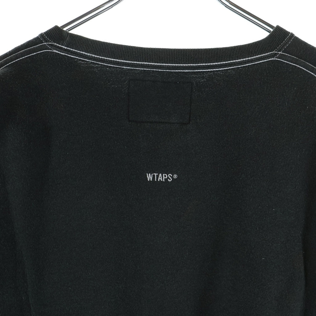 WTAPS(ダブルタップス) 21AW CREW NECK ロゴパッチ クルーネックスウェットトレーナー ブラック 212ATDT-CSM24