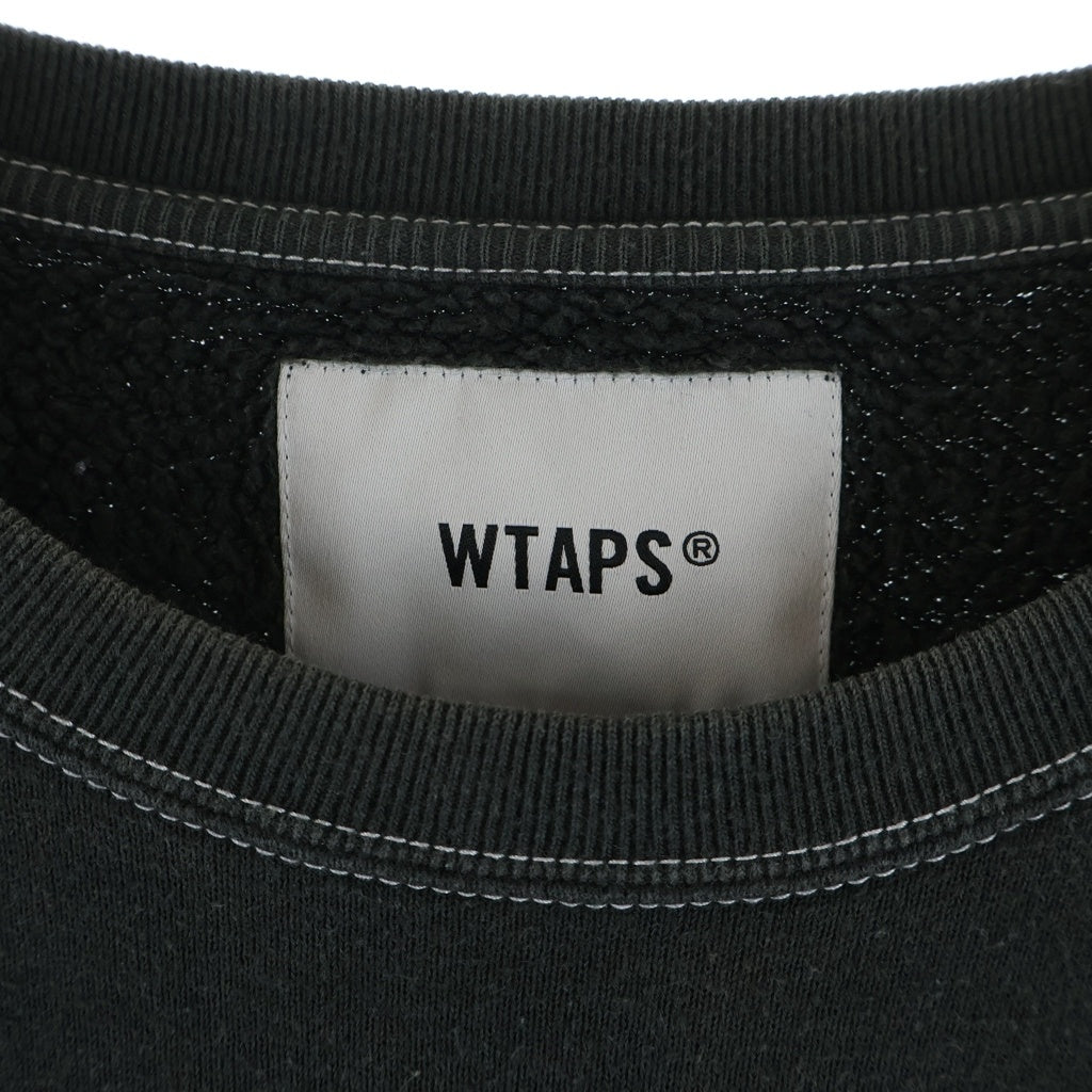 WTAPS(ダブルタップス) 21AW CREW NECK ロゴパッチ クルーネックスウェットトレーナー ブラック 212ATDT-CSM24