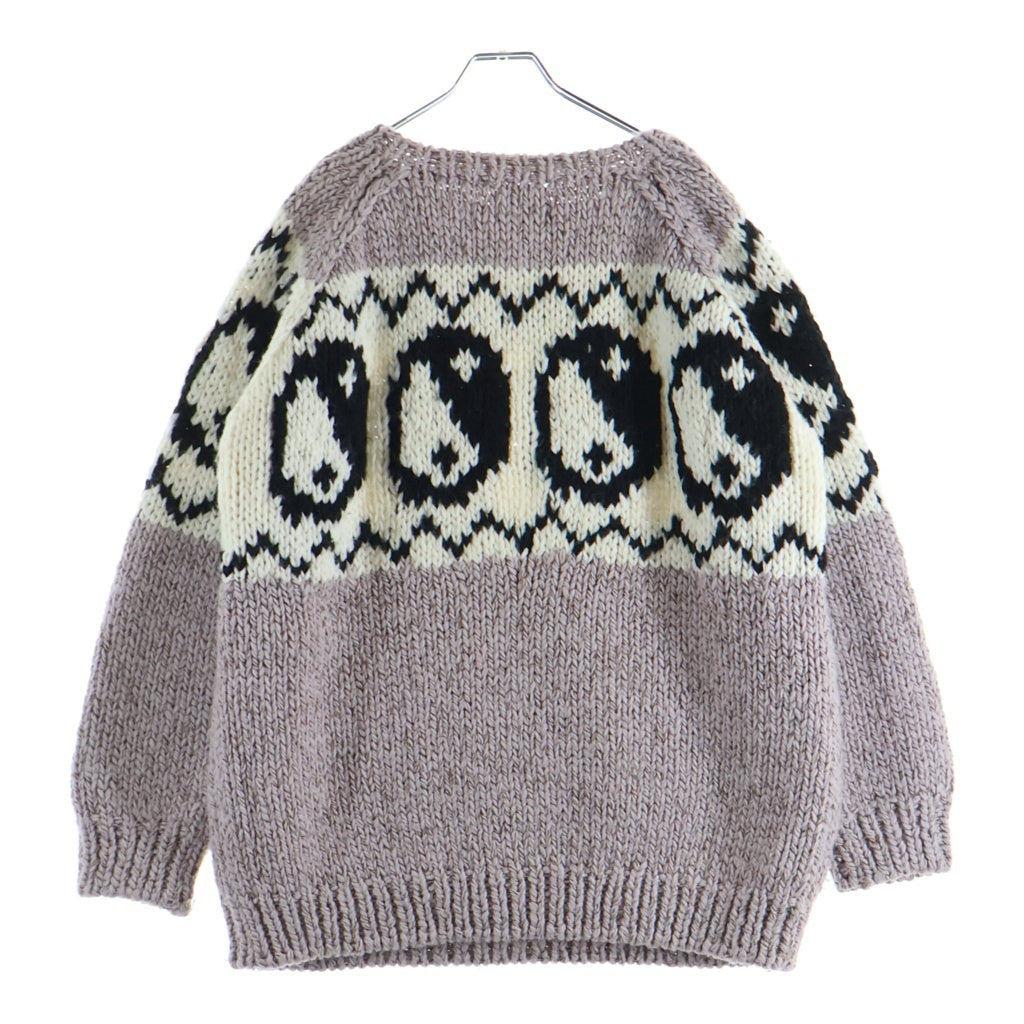 BLACK WEIRDOS(ブラックウィドー) 18AW YIN YANG KNIT 陰陽総柄 ウールニットセーター ピンク 18AW-KN01