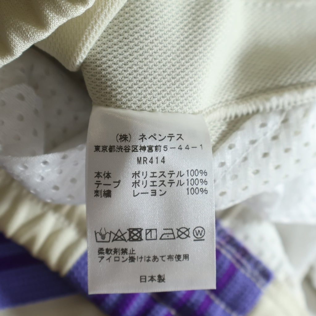 Needles(ニードルス) 23SS SPECIAL ZIPPED TRACK PANT スペシャル 裾ジッパー パピヨン刺繍 トラックパンツ ベージュ/パープル MR414