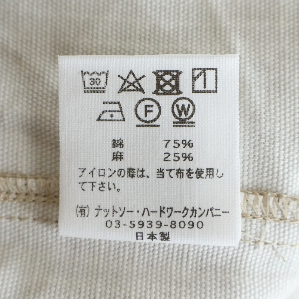 Needles(ニードルス) ×ts(S) STAND COLLAR SHIRT ティーエスエス スタンドカラー 胸パピヨン刺繍シャツ ストライプ柄カバーオール ベージュ