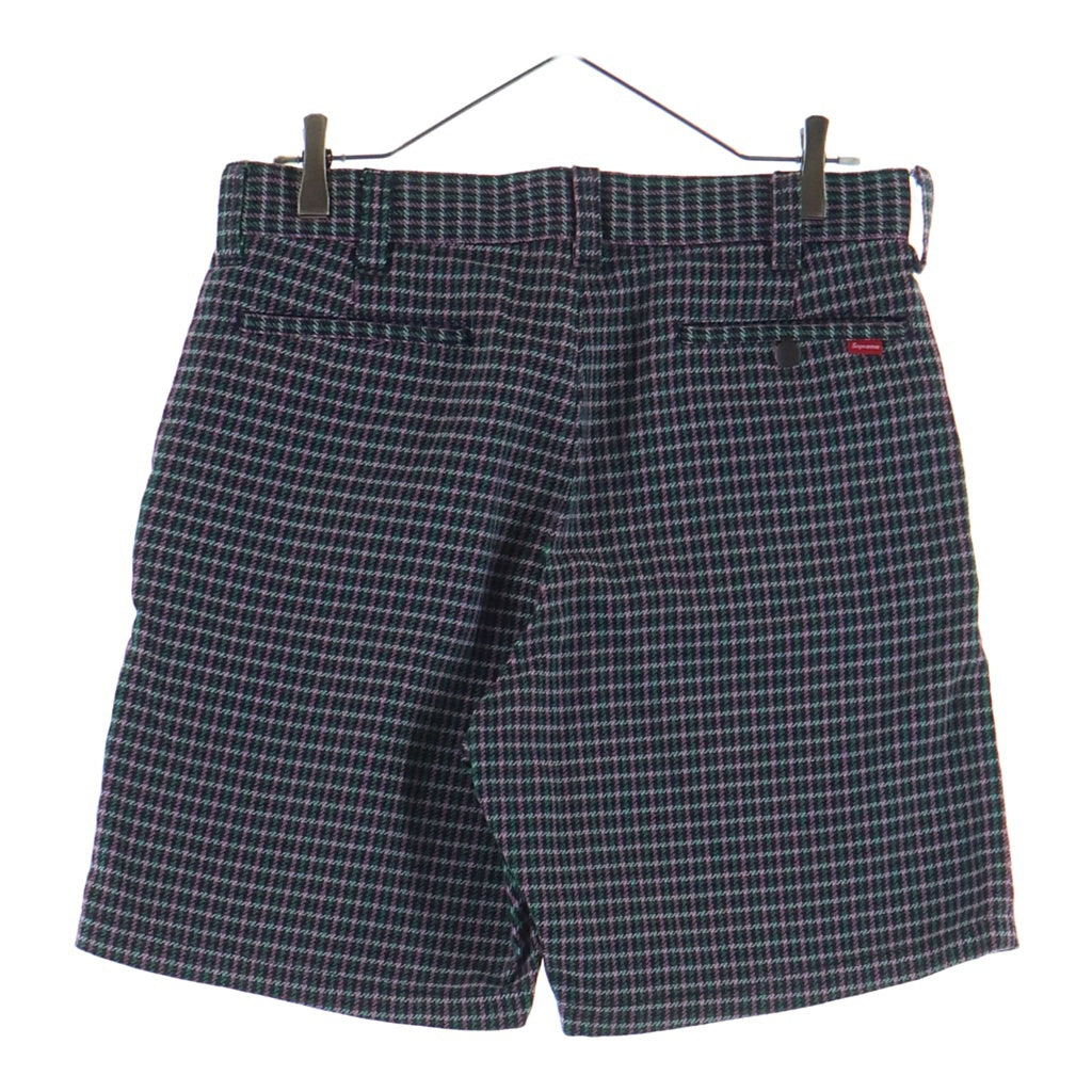 SUPREME(シュプリーム) 18SS Work Shorts Purple Plaid ワークショーツ ハウンドトゥース柄 ハーフショートパンツ ピンク/グリーン