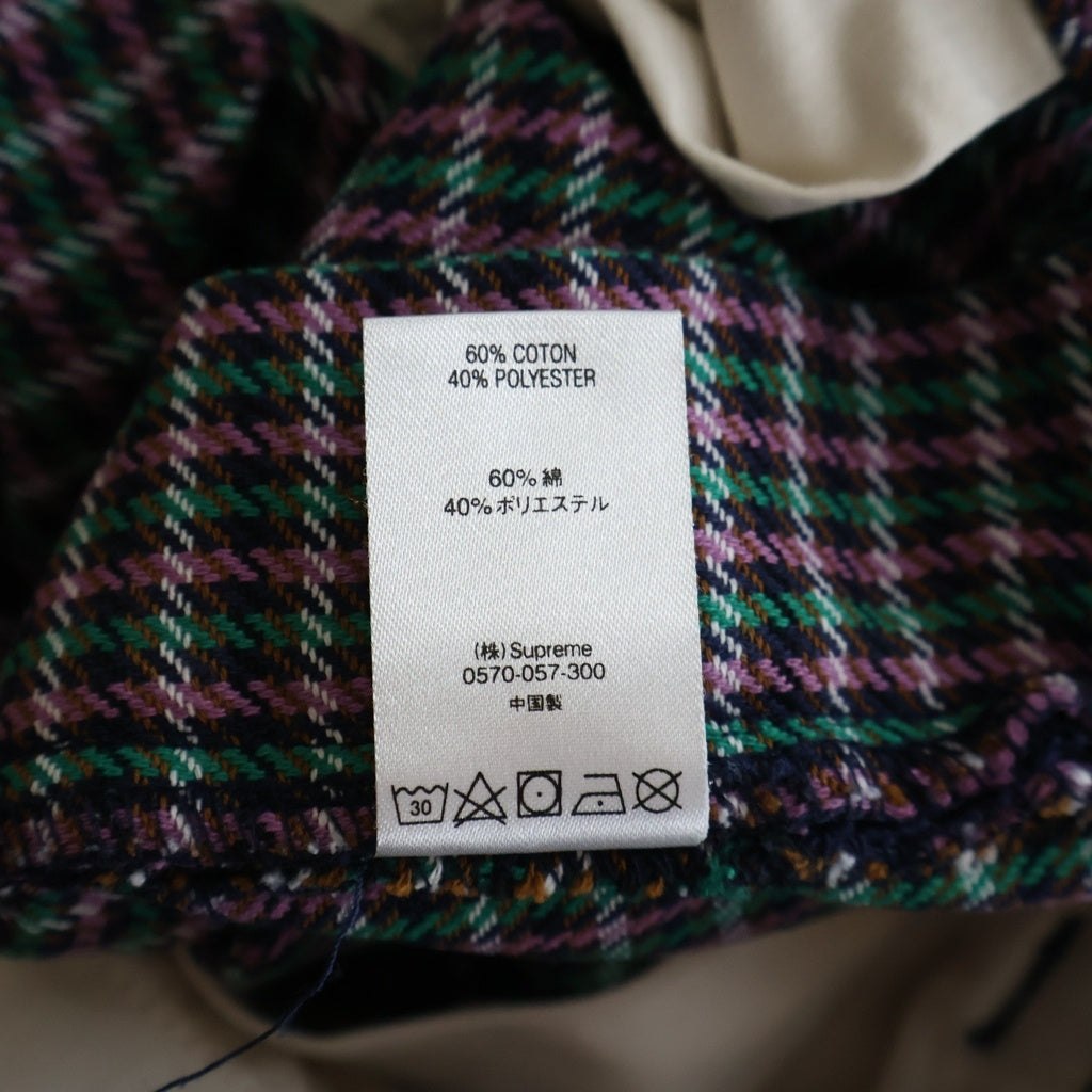 SUPREME(シュプリーム) 18SS Work Shorts Purple Plaid ワークショーツ ハウンドトゥース柄 ハーフショートパンツ ピンク/グリーン