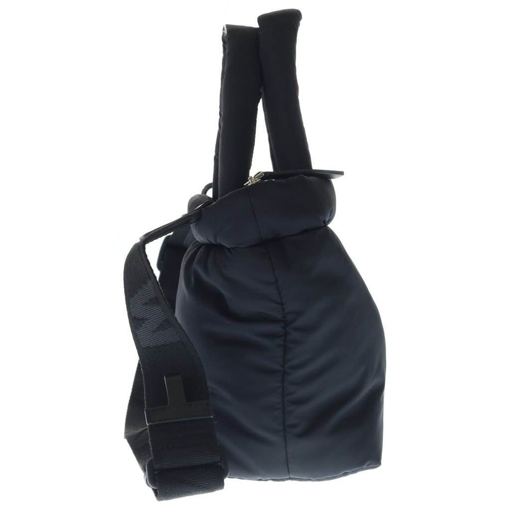MARNI(マルニ) Puff E/W ラバーロゴパッチ 2WAY ナイロンパデッド パフトート ハンドバッグ ショルダーバッグ ブラック BMMP0131U2 P8068 レディース