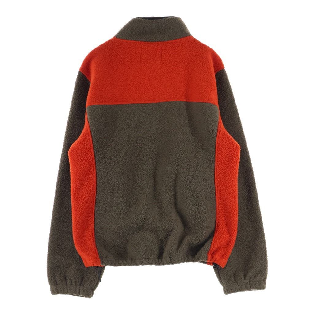 STUSSY(ステューシー) DRIFT DIAGONAL PULLOVER ドリフト ダイアゴナル プルオーバーフリースジャケット ブラウン/レッド 218077