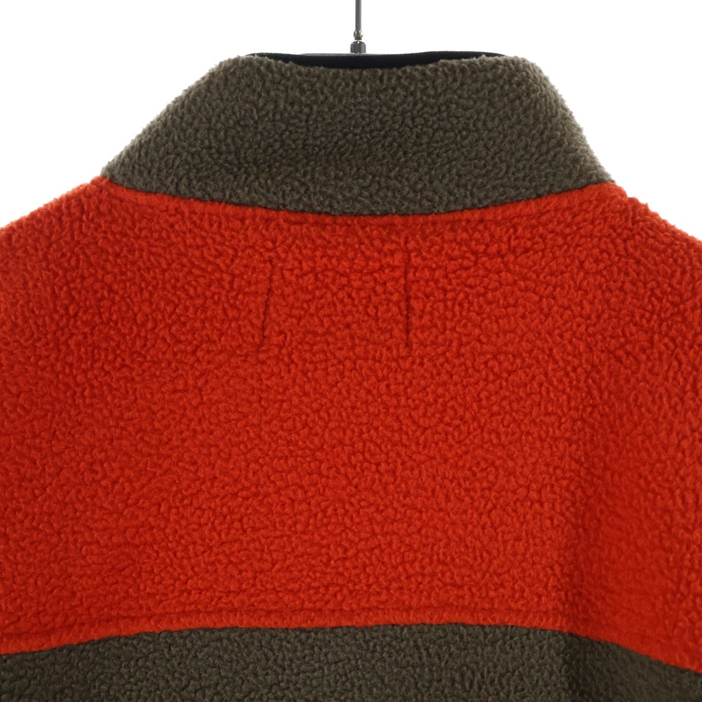 STUSSY(ステューシー) DRIFT DIAGONAL PULLOVER ドリフト ダイアゴナル プルオーバーフリースジャケット ブラウン/レッド 218077