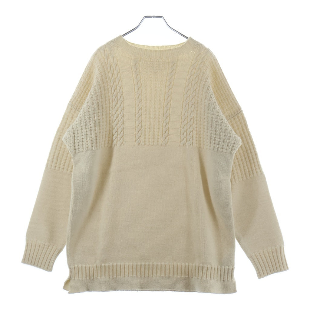 Maison Margiela(メゾンマルジェラ) 22SS CABLE KNIT WOOL SWEATER ウール ケーブル クルーネックニットセーター ホワイト S30GP0336 S17911