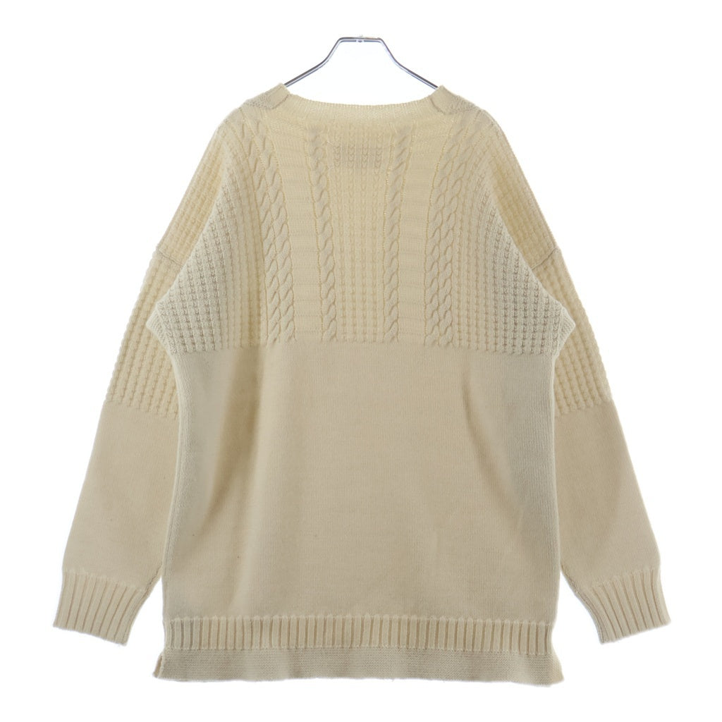 Maison Margiela(メゾンマルジェラ) 22SS CABLE KNIT WOOL SWEATER ウール ケーブル クルーネックニットセーター ホワイト S30GP0336 S17911
