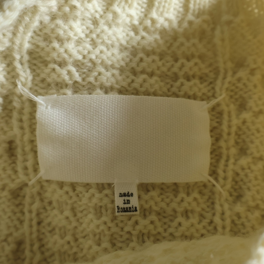 Maison Margiela(メゾンマルジェラ) 22SS CABLE KNIT WOOL SWEATER ウール ケーブル クルーネックニットセーター ホワイト S30GP0336 S17911