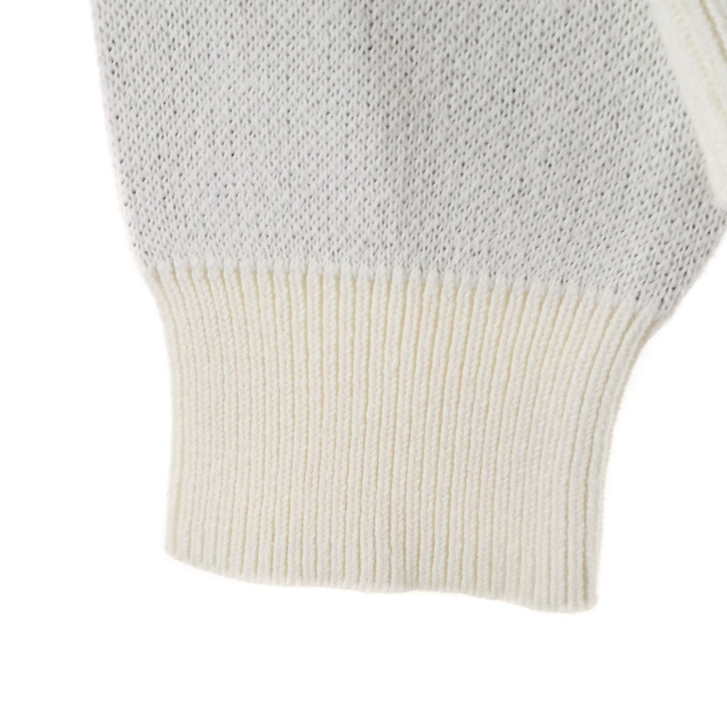 we11done(ウェルダン) 21SS SQUARE LOGO JACQUARD KNIT PULLOVER スクエア ロゴ ジャガード クルーネックニットセーター ホワイト WD-KT1-21-613-U-WH
