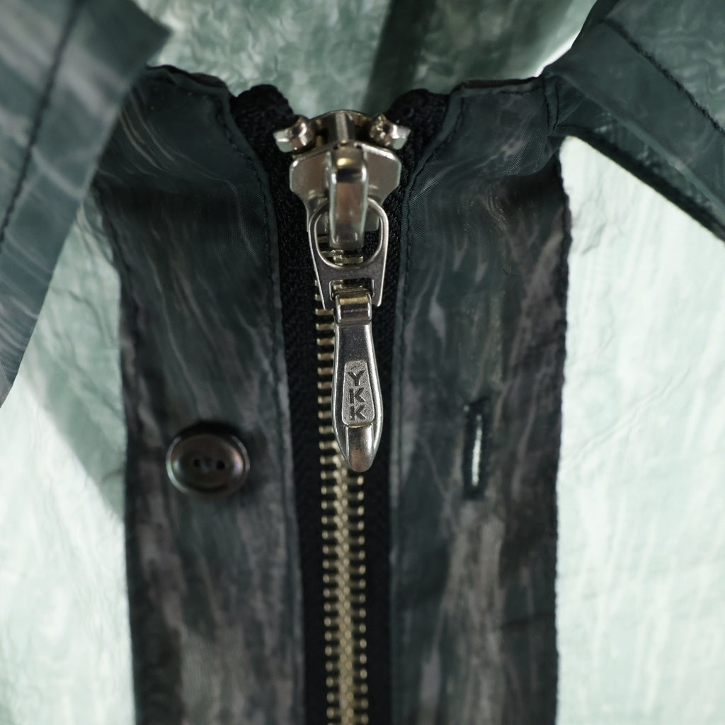 MASU(エムエーエスユー) 22SS ZIP-UP MARBLE BANDANA SHIRT ジップアップ マーブル バンダナ ナイロン長袖シャツ グリーン MVFW-SH0422