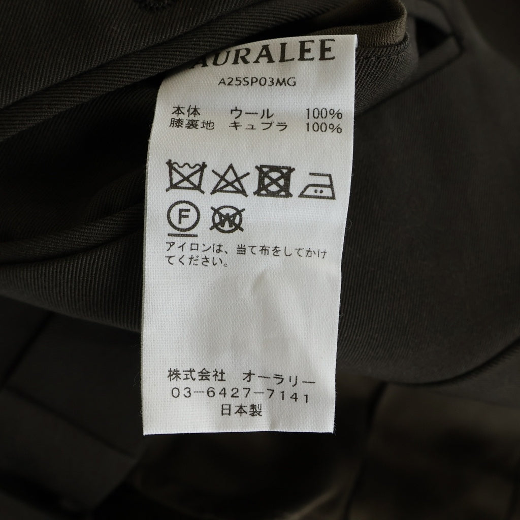 AURALEE(オーラリー) 25SS LIGHT WOOL MAX GABARDINE TWO-TUCK SLACKS ライト ウール マックス ギャバジン 2タック スラックスパンツ ブラウン A25SP03MG