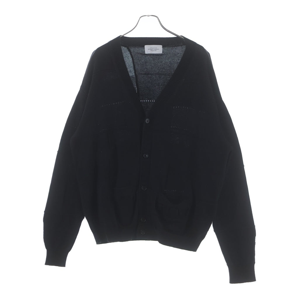 UNUSED(アンユーズド) COTTON KNIT CARDIGAN ブロックデザイン コットン ニットカーディガン ブラック US2499