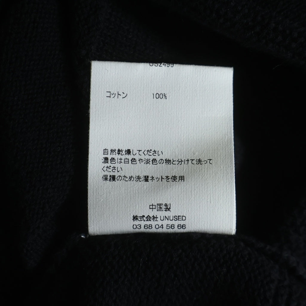 UNUSED(アンユーズド) COTTON KNIT CARDIGAN ブロックデザイン コットン ニットカーディガン ブラック US2499