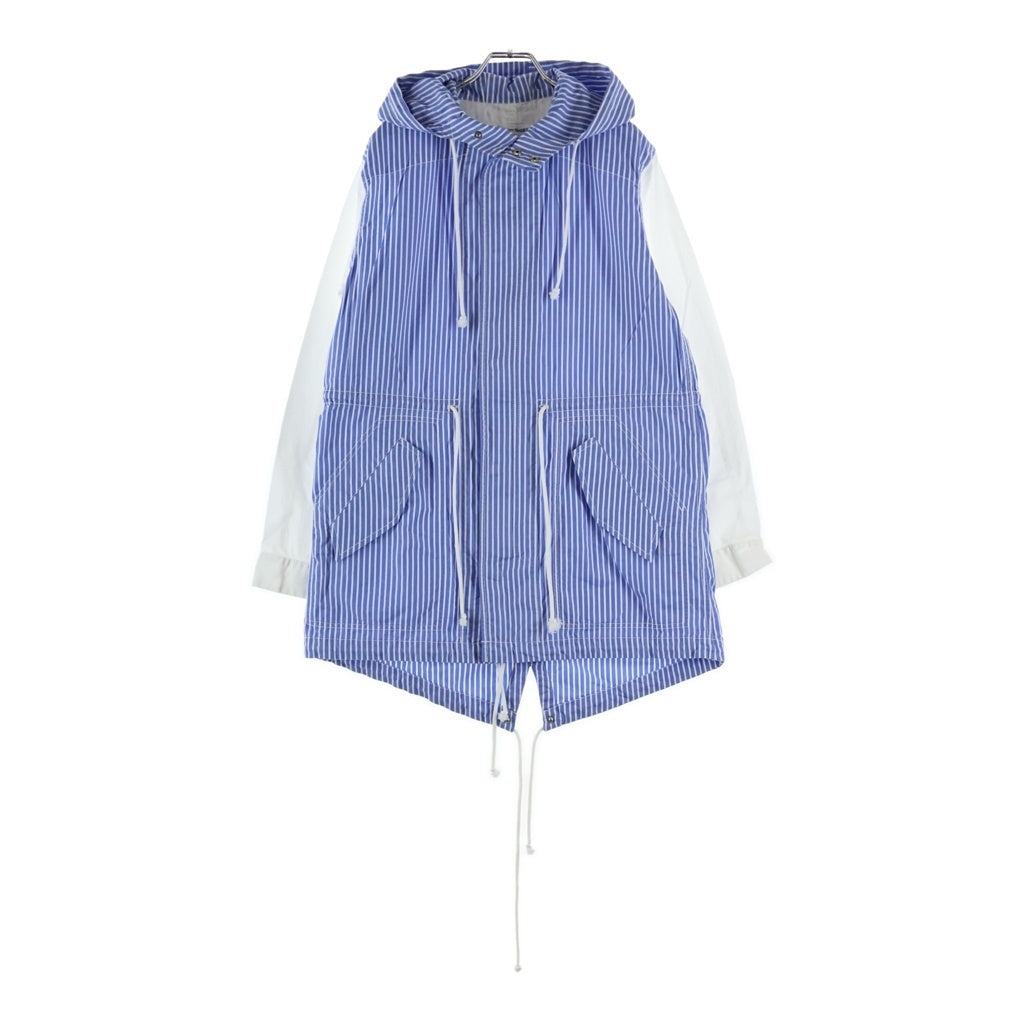 COMME des GARCONS SHIRT(コムデギャルソンシャツ) 19SS STRIPE FISHTAIL PARKA ストライプ フィッシュテール フーデッドジャケット ブルー/ホワイト S27163