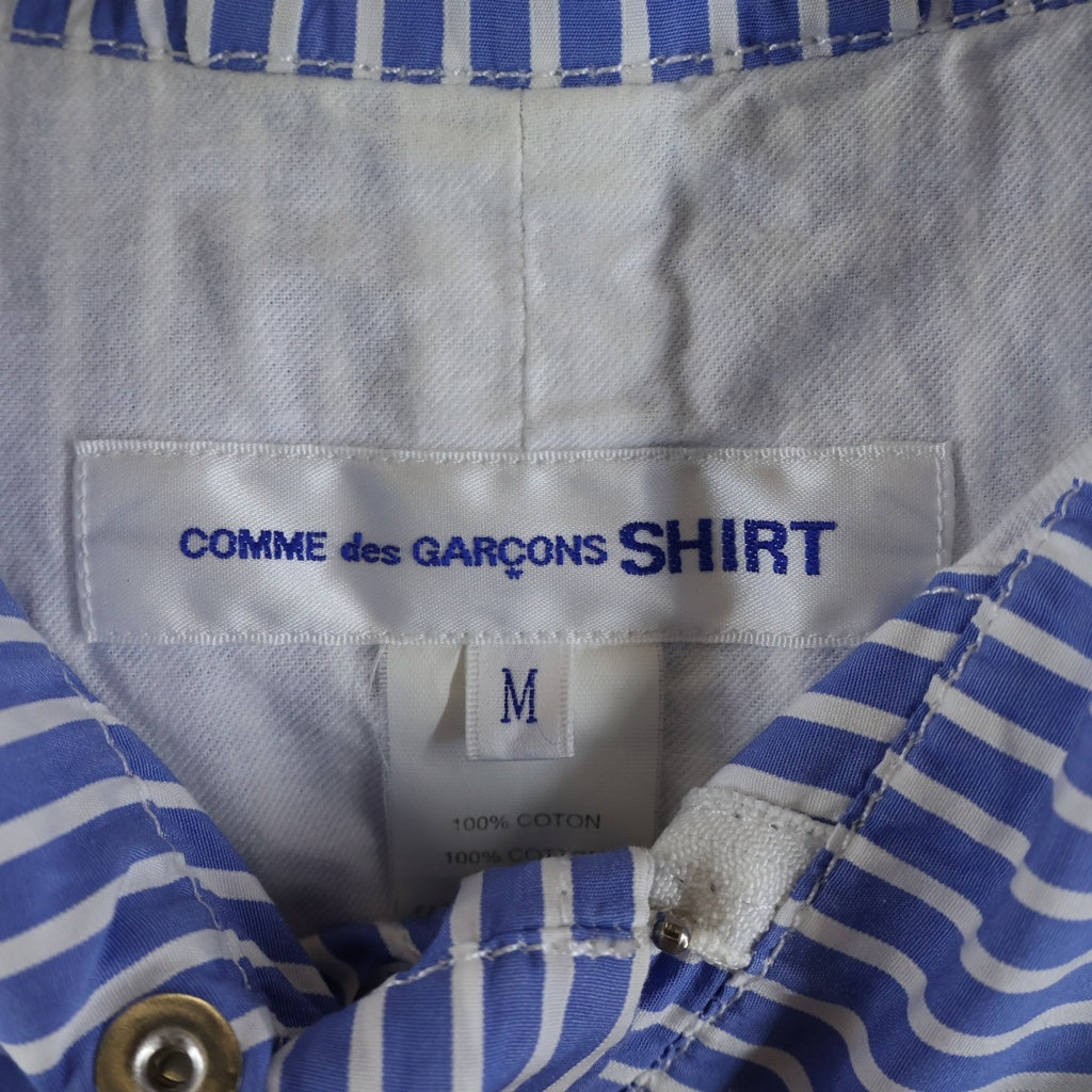 COMME des GARCONS SHIRT(コムデギャルソンシャツ) 19SS STRIPE FISHTAIL PARKA ストライプ フィッシュテール フーデッドジャケット ブルー/ホワイト S27163