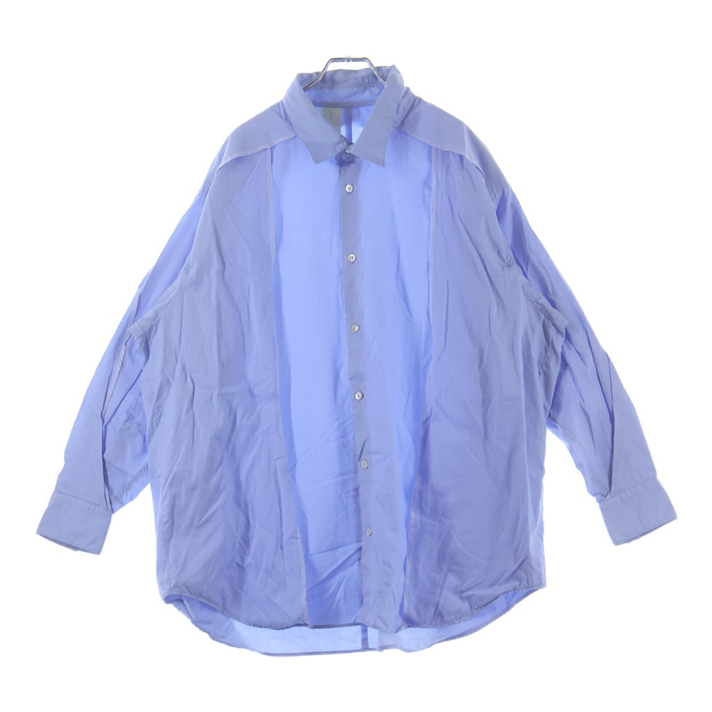 N.HOOLYWOOD(エヌハリウッド) 20SS BIG SHIRT ビッグシルエット レイヤード コットン長袖シャツ ブルー 1201-SH03-008