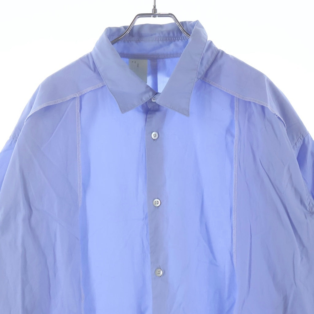 N.HOOLYWOOD(エヌハリウッド) 20SS BIG SHIRT ビッグシルエット レイヤード コットン長袖シャツ ブルー 1201-SH03-008