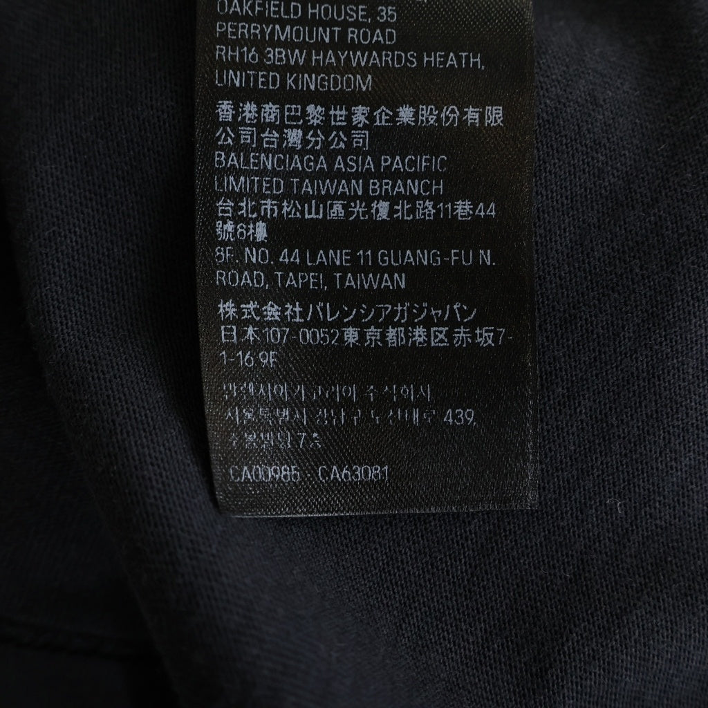 BALENCIAGA(バレンシアガ) 両面ロゴプリント モックネック半袖Tシャツ カットソー ブラック 764235 TPVM8