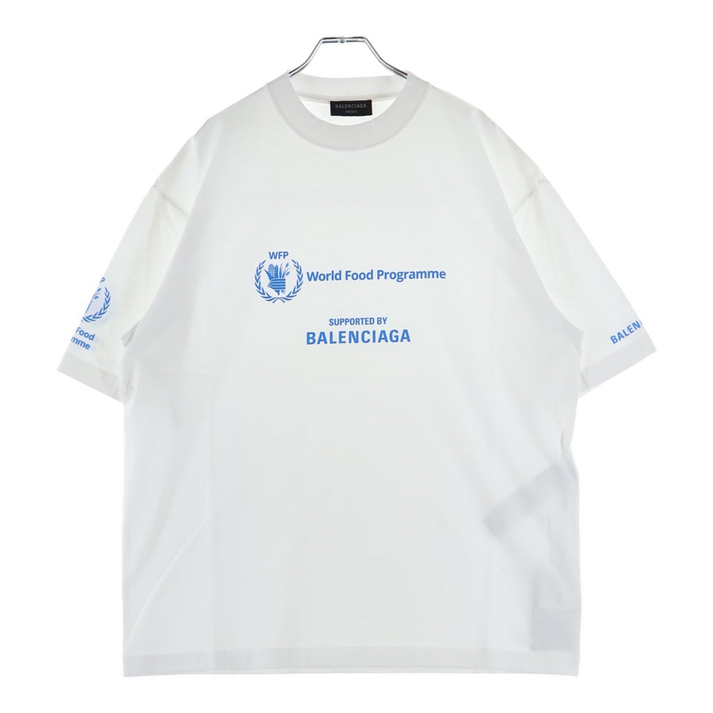 BALENCIAGA(バレンシアガ) WORLD FOOD PROGRAMME ワールド フード プログラム クルーネック半袖Tシャツ カットソー ホワイト 612966 TMVL2