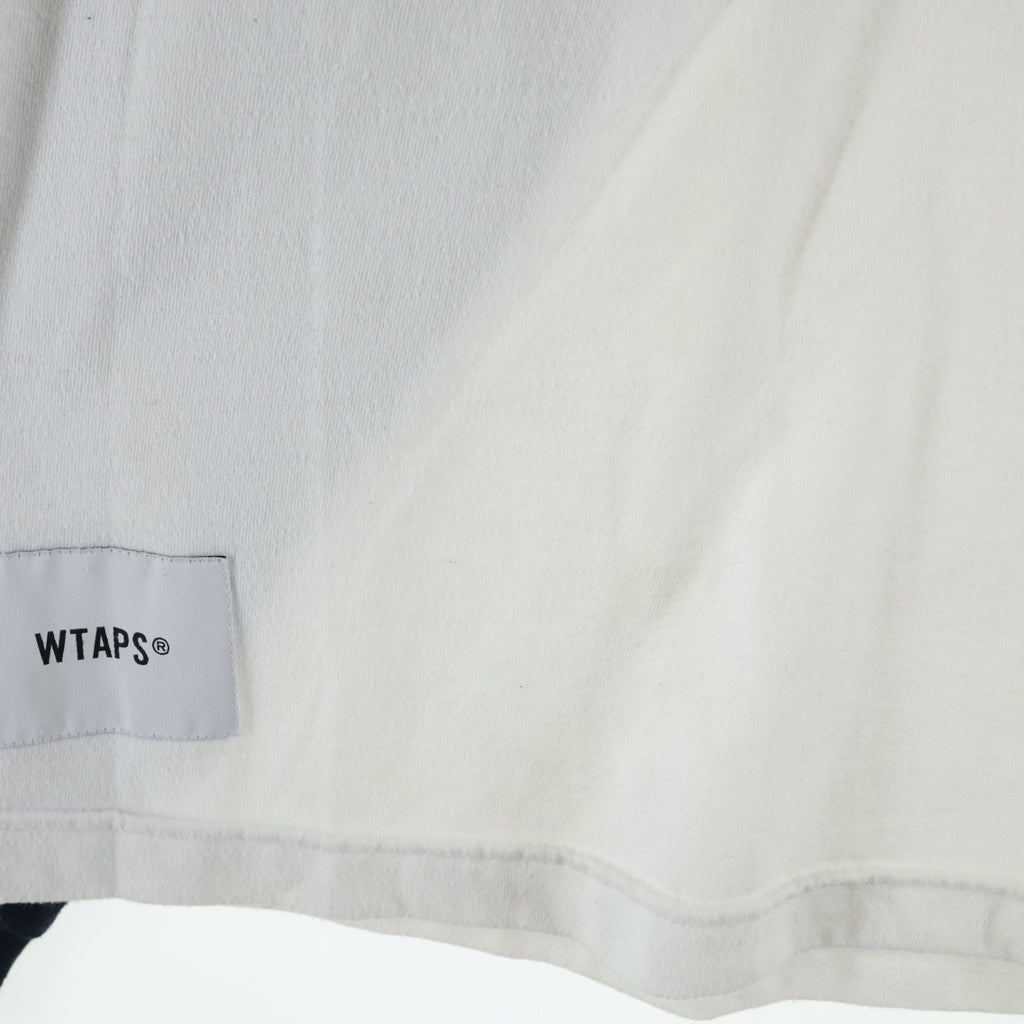 WTAPS(ダブルタップス) 23SS LS COTTON LEAGUE コットン リーグ クルーネック長袖Tシャツ カットソー ホワイト/ブラック 231ATDT-CSM19