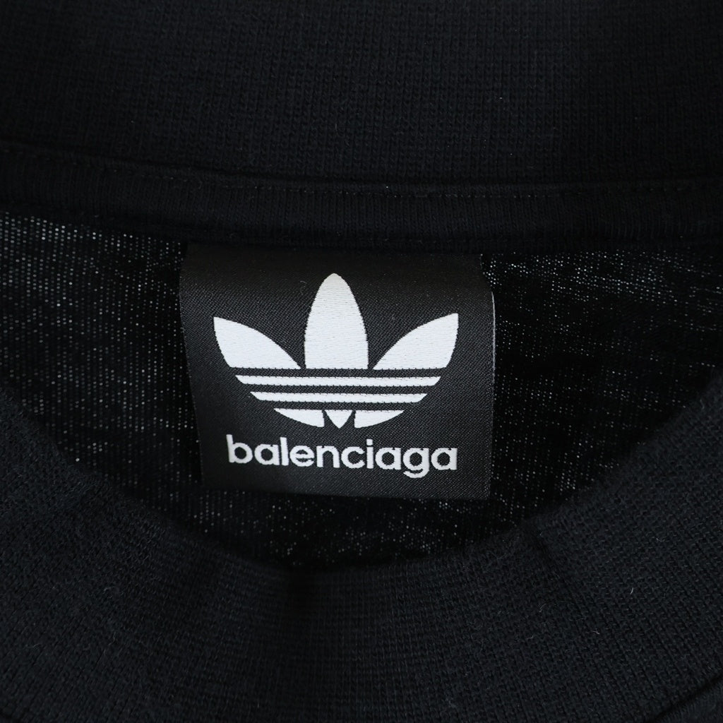BALENCIAGA(バレンシアガ) ×S COTTON CREW NECK TEE アディダス コットン クルーネック半袖Tシャツ カットソー ブラック 739101 TNVA6