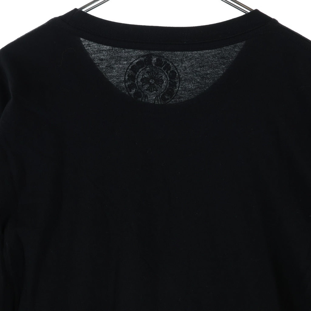 CHROME HEARTS(クロムハーツ) ネックロゴ スクロールラベルプリント クルーネック半袖Tシャツ カットソー ブラック