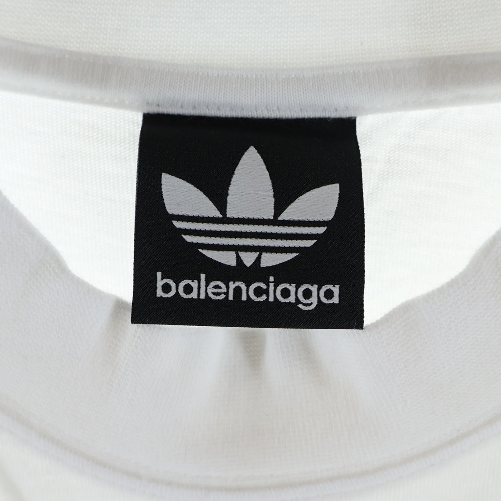 BALENCIAGA(バレンシアガ) ×S COTTON CREW NECK TEE アディダス コットン クルーネック半袖Tシャツ カットソー ホワイト 739101 TNVA6