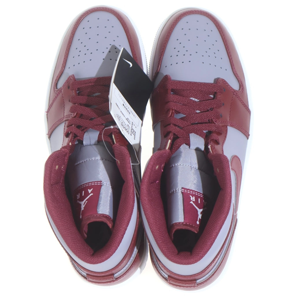 NIKE(ナイキ) AIR JORDAN 1 MID TEAM RED エアジョーダン1 チームレッド ミッドカットスニーカー グレー US9.5/27.5cm DQ8426-615