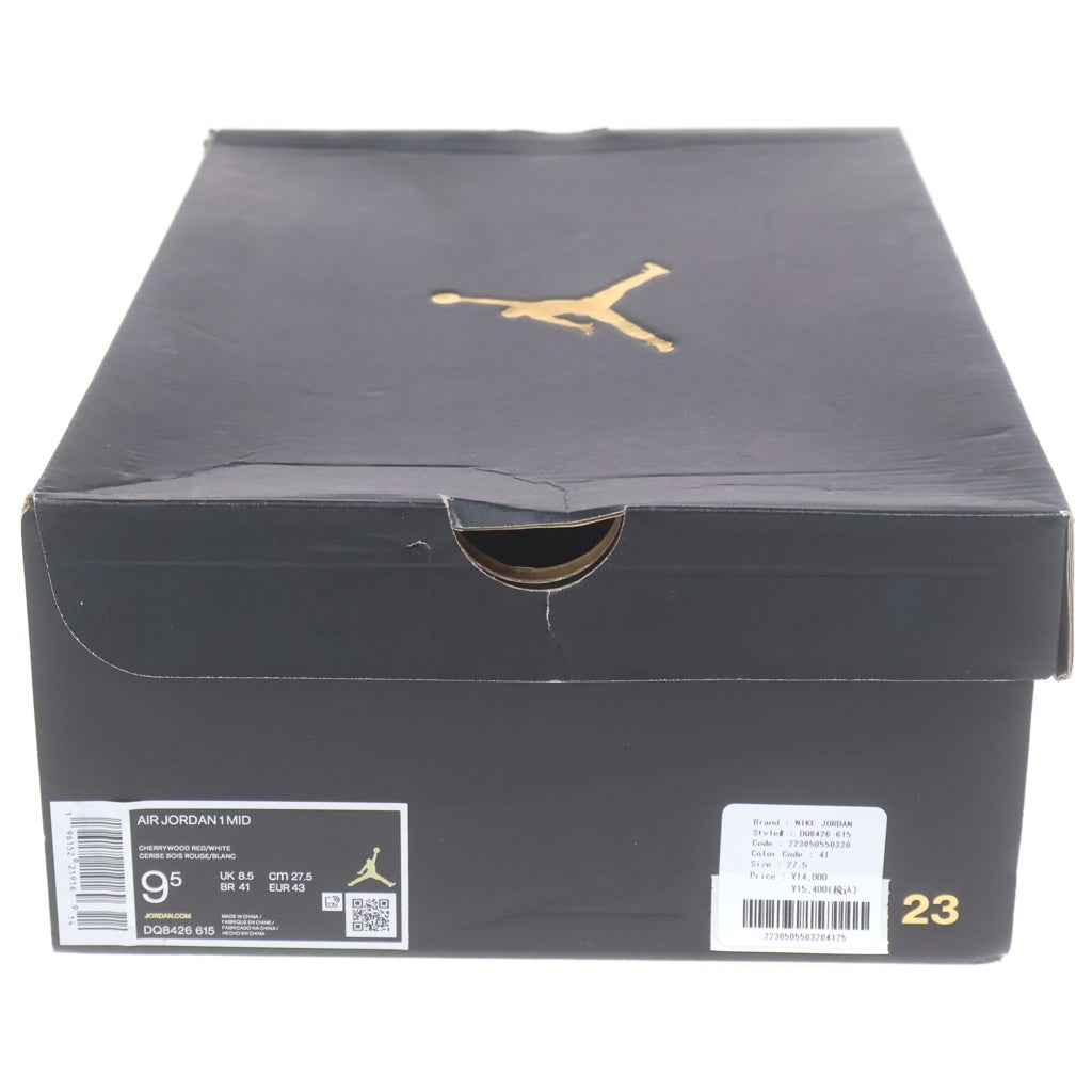 NIKE(ナイキ) AIR JORDAN 1 MID TEAM RED エアジョーダン1 チームレッド ミッドカットスニーカー グレー US9.5/27.5cm DQ8426-615