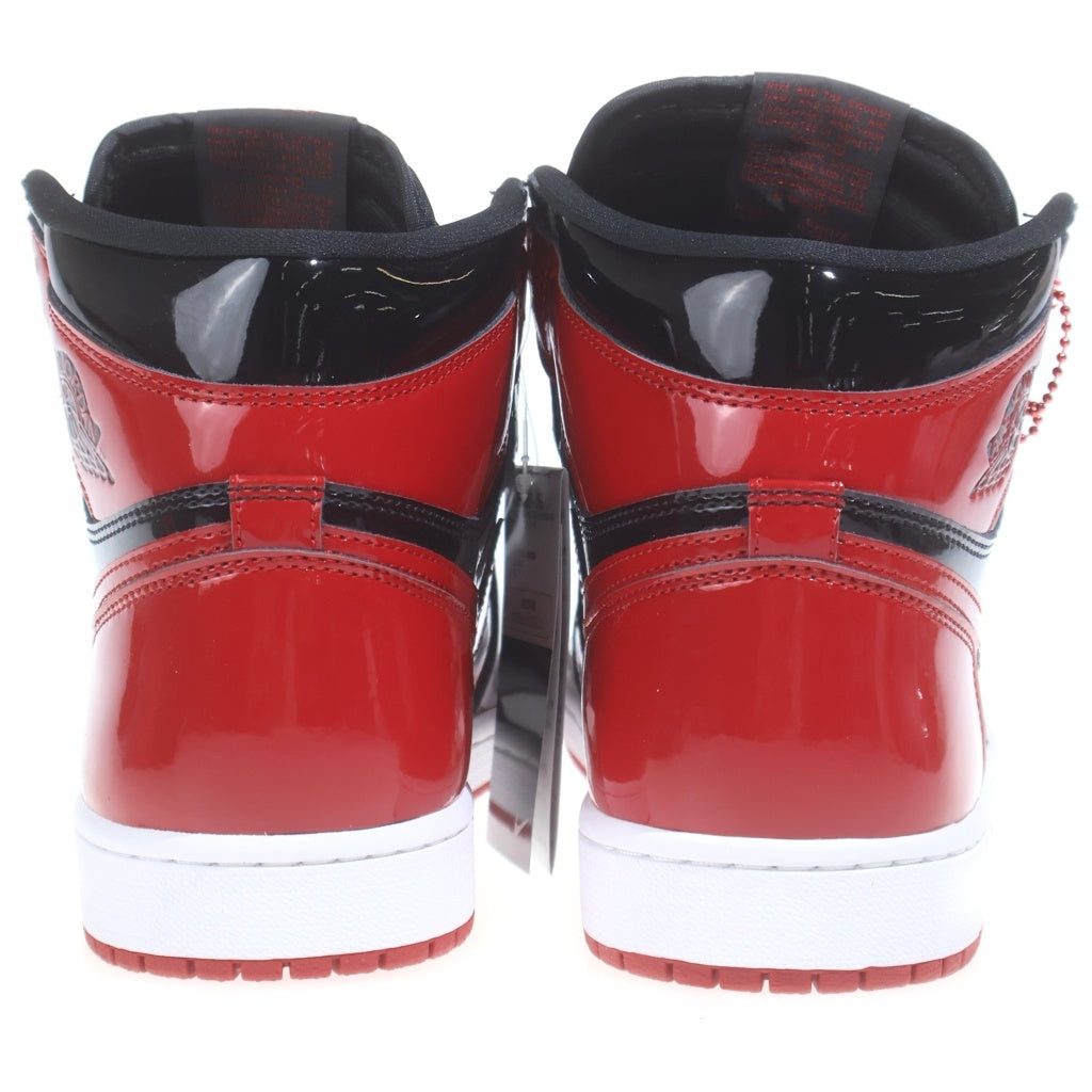 NIKE(ナイキ) AIR JORDAN 1 RETRO HIGH OG BRED PATENT エアジョーダン1 レトロ ブレッド パテント ハイカットスニーカー ブラック/レッド US9.5/27.5cm 555088-063